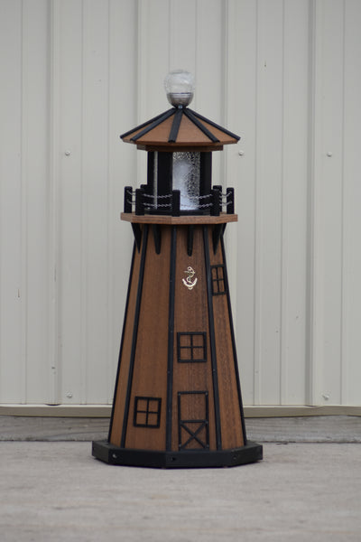 39" Octagon, Solar and Electric Powered  Poly, Lawn Lighthouse, Mahogany/black trim (Copy)