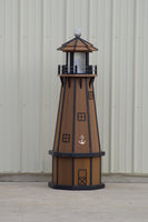 5 ft. Octagon Solar and Electric Powered Poly Lighthouses Mahogany with Black trim